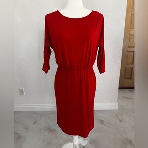 Calvin Klein Red Dolman Sleeve Sheath Dress